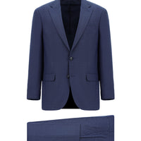 Light Navy Blue 7 Drop Slim Fit Patterned Suit