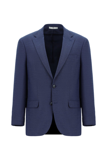Açık Lacivert Slim Fit Dar Kesim Klasik Desenli Takım Elbise