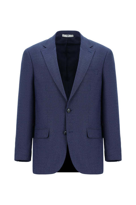 Light Navy Blue 7 Drop Slim Fit Patterned Suit