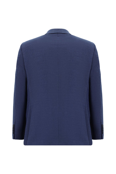 Açık Lacivert Slim Fit Dar Kesim Klasik Desenli Takım Elbise