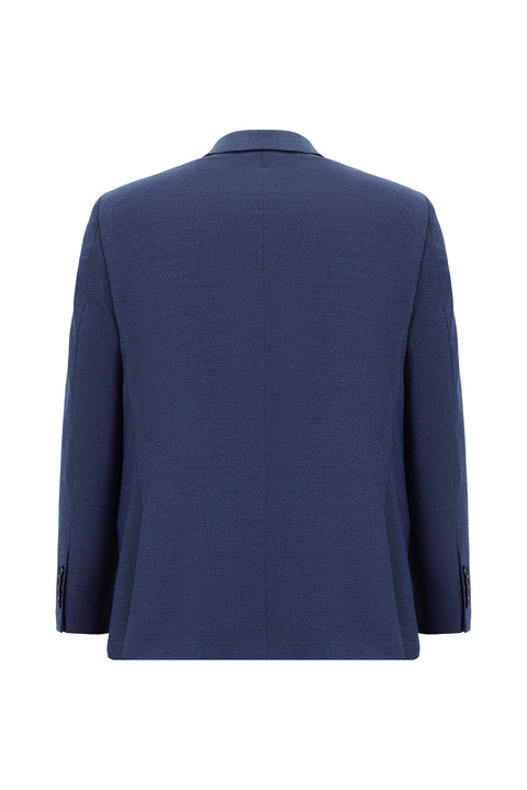 Light Navy Blue 7 Drop Slim Fit Patterned Suit