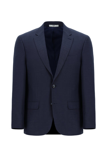 Koyu Lacivert Slim Fit Dar Kesim Klasik Desenli Takım Elbise