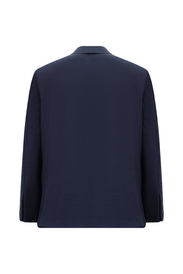 Koyu Lacivert Slim Fit Dar Kesim Klasik Desenli Takım Elbise