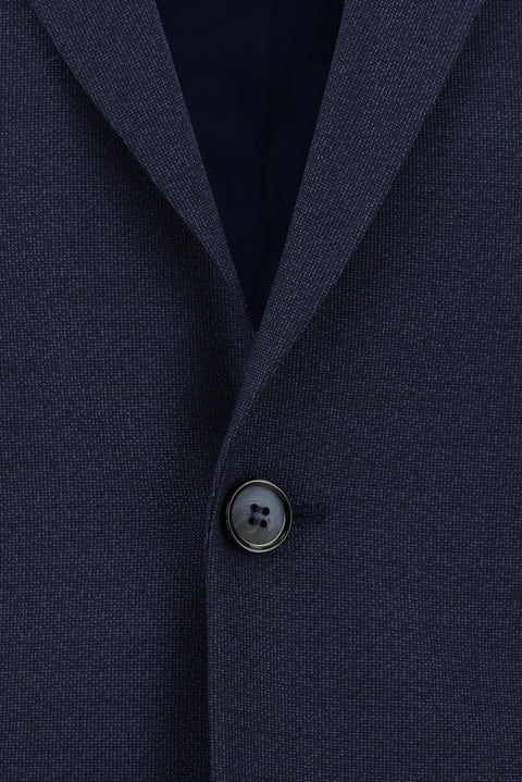 Dark Navy 6 Drop Regular Fit Standard Cut Patterned Suit