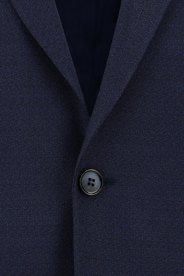 Koyu Lacivert Slim Fit Dar Kesim Klasik Desenli Takım Elbise