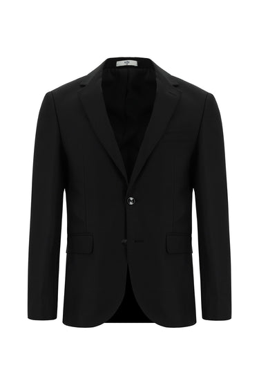  Siyah Slim Fit Dar Kesim Klasik Desenli Takım Elbise