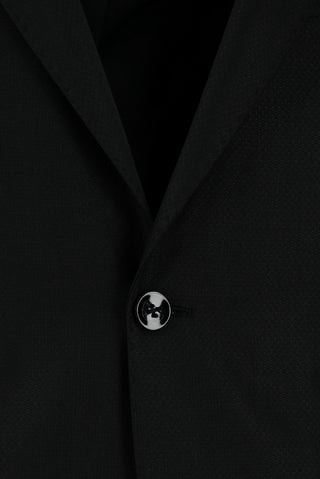  Siyah Slim Fit Dar Kesim Klasik Desenli Takım Elbise