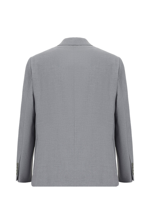 Orta Gri 4 Drop Relaxed Fit Rahat Kesim Desenli Takım Elbise