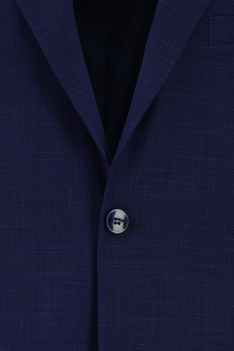 Orta Lacivert 4 Drop Relaxed Fit Rahat Kesim Desenli Takım Elbise