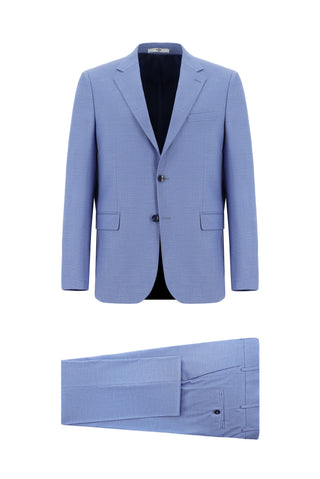  Mavi Relaxed Fit Rahat Kesim Klasik Desenli Takım Elbise