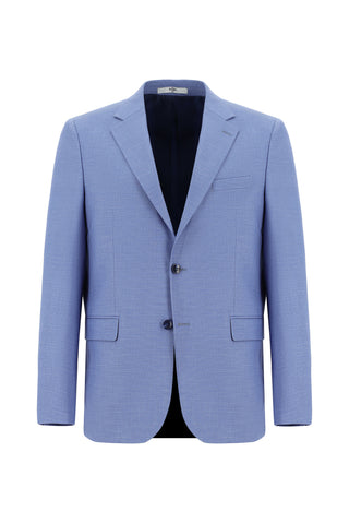  Mavi Relaxed Fit Rahat Kesim Klasik Desenli Takım Elbise