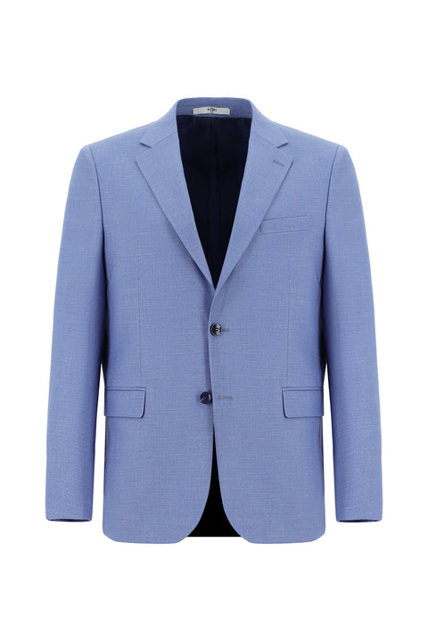 Mavi 4 Drop Relaxed Fit Rahat Kesim Desenli Takım Elbise