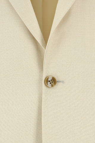  Ekru Relaxed Fit Rahat Kesim Klasik Desenli Takım Elbise