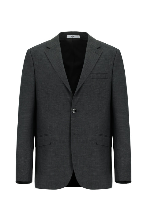 Orta Antrasit 4 Drop Relaxed Fit Rahat Kesim Desenli Takım Elbise