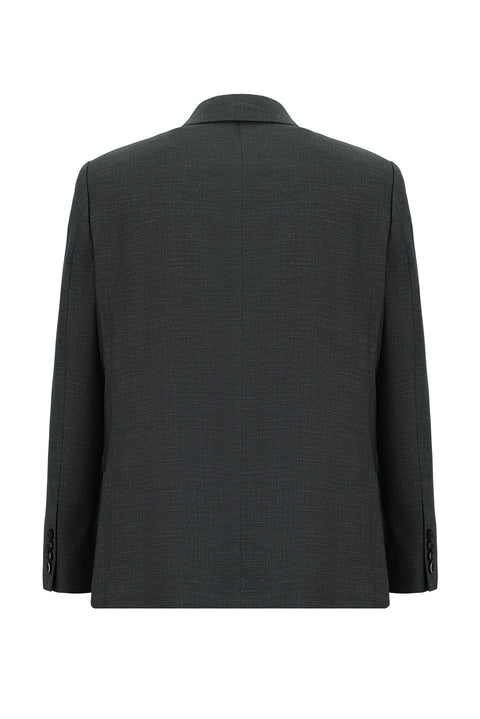 Orta Antrasit 4 Drop Relaxed Fit Rahat Kesim Desenli Takım Elbise