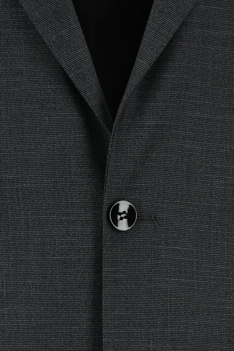 Orta Antrasit 4 Drop Relaxed Fit Rahat Kesim Desenli Takım Elbise