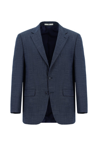  Açık Lacivert 4 Drop Relaxed Fit Rahat Kesim Desenli Takım Elbise