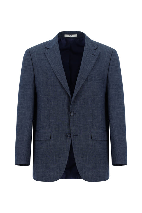 Açık Lacivert 4 Drop Relaxed Fit Rahat Kesim Desenli Takım Elbise