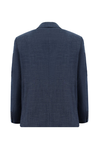  Açık Lacivert 4 Drop Relaxed Fit Rahat Kesim Desenli Takım Elbise