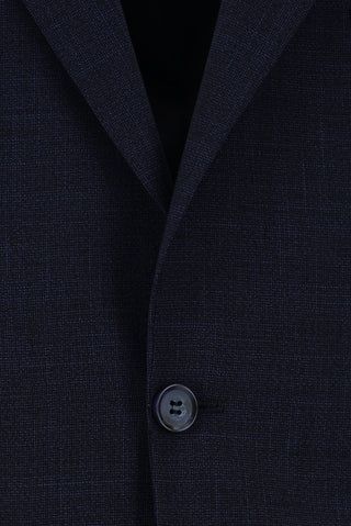  Koyu Lacivert Relaxed Fit Rahat Kesim Klasik Desenli Takım Elbise