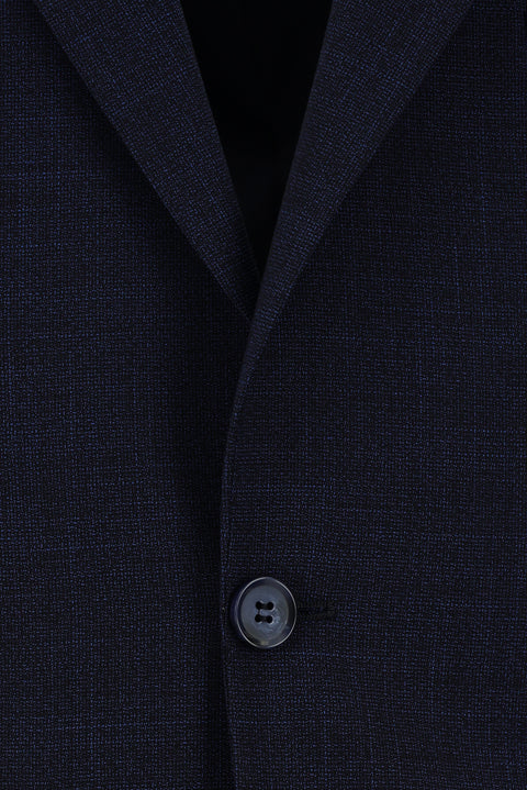 Koyu Lacivert 4 Drop Relaxed Fit Rahat Kesim Desenli Takım Elbise