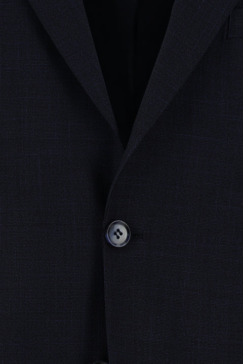 Siyah Lacivert 4 Drop Relaxed Fit Rahat Kesim Desenli Takım Elbise