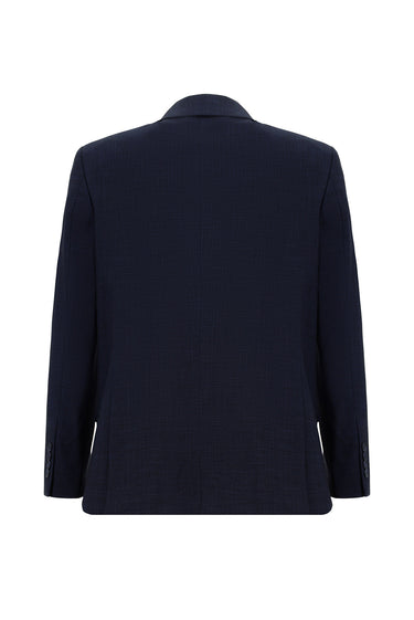Saks Mavi Relaxed Fit Rahat Kesim Klasik Desenli Takım Elbise