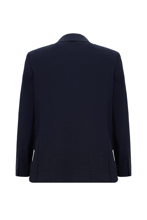 Saks Mavi 4 Drop Relaxed Fit Rahat Kesim Desenli Takım Elbise