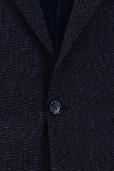 Saks Mavi Relaxed Fit Rahat Kesim Klasik Desenli Takım Elbise
