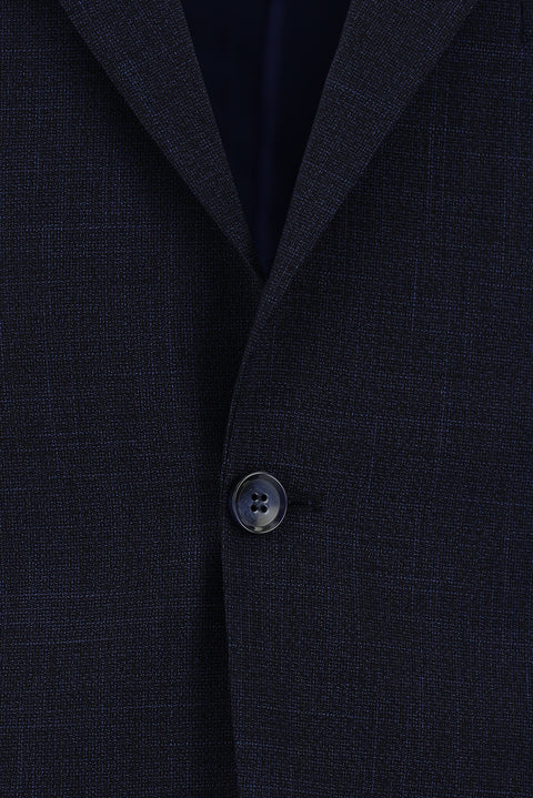 Saks Mavi 4 Drop Relaxed Fit Rahat Kesim Desenli Takım Elbise