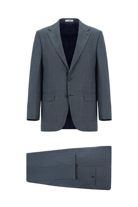 İndigo 4 Drop Relaxed Fit Rahat Kesim Desenli Takım Elbise