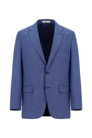  Mavi Relaxed Fit Rahat Kesim Klasik Desenli Takım Elbise