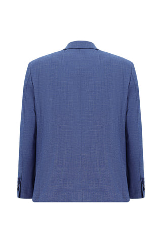  Mavi Relaxed Fit Rahat Kesim Klasik Desenli Takım Elbise