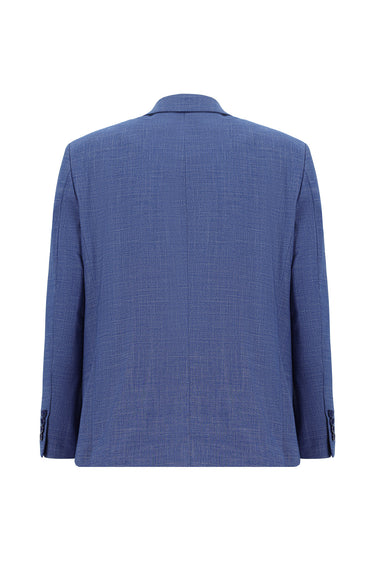  Mavi Relaxed Fit Rahat Kesim Klasik Desenli Takım Elbise