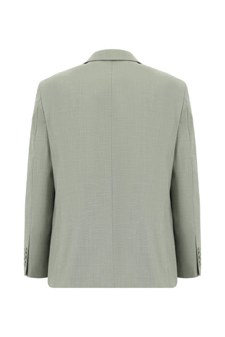  Yağ Yeşili-Olive Relaxed Fit Rahat Kesim Klasik Desenli Takım Elbise