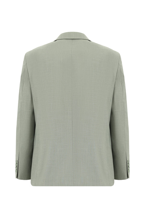 Olive 4-Drop Relaxed Fit Patterned Suit