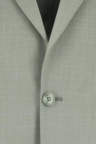  Yağ Yeşili-Olive Relaxed Fit Rahat Kesim Klasik Desenli Takım Elbise