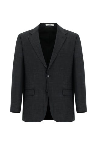  Koyu Antrasit 4 Drop Relaxed Fit Rahat Kesim Desenli Takım Elbise