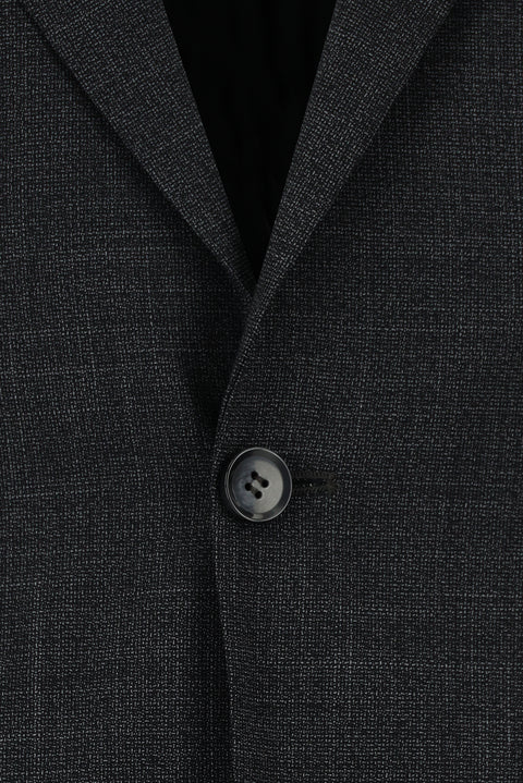 Koyu Antrasit 4 Drop Relaxed Fit Rahat Kesim Desenli Takım Elbise