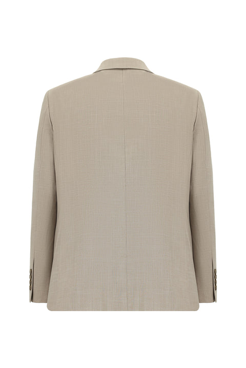 Açık Vizon 4 Drop Relaxed Fit Rahat Kesim Desenli Takım Elbise