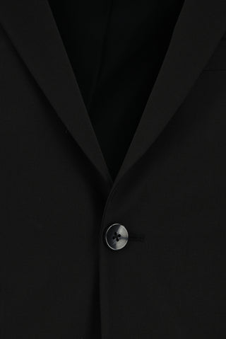  Siyah Slim Fit Dar Kesim Klasik Desenli Takım Elbise