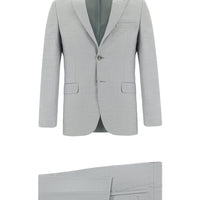 Light Grey 7 Drop Super Slim Fit Extra Narrow Cut Patterned Suit