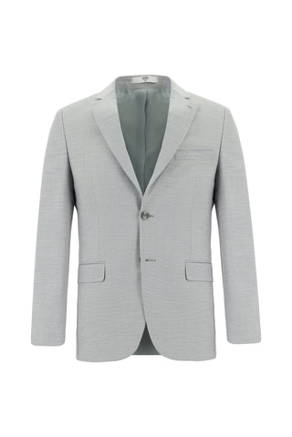  Açık Gri 7 Drop Slim Fit Dar Kesim Desenli Takım Elbise