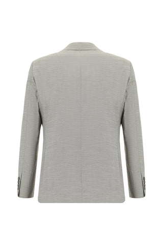  Orta Gri 7 Drop Slim Fit Dar Kesim Desenli Takım Elbise