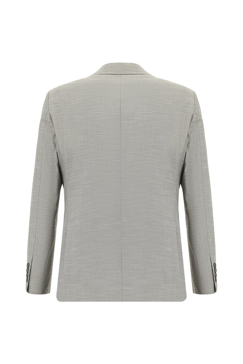 Orta Gri 7 Drop Super Slim Fit Eksra Dar Kesim Desenli Takım Elbise