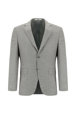  Açık Füme Super Slim Fit Ekstra Dar Kesim Klasik Desenli Takım Elbise