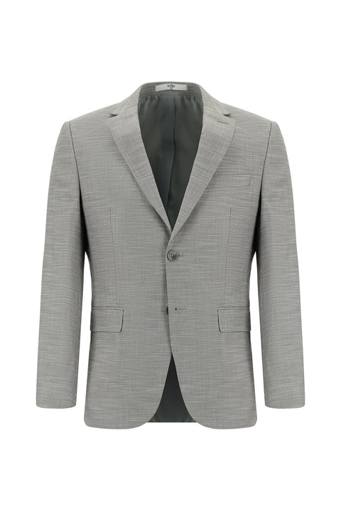 Açık Füme 7 Drop Super Slim Fit Eksra Dar Kesim Desenli Takım Elbise