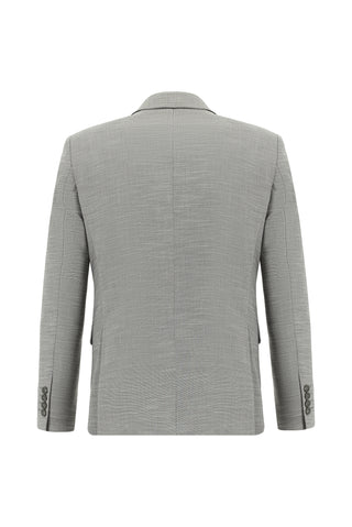  Açık Füme Super Slim Fit Ekstra Dar Kesim Klasik Desenli Takım Elbise