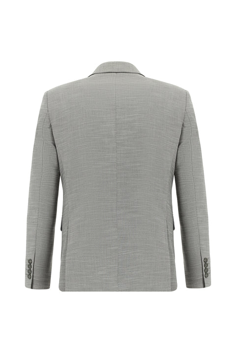 Açık Füme 7 Drop Slim Fit Dar Kesim Desenli Takım Elbise