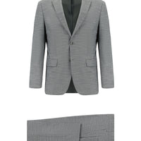 Medium Gray 7 Drop Super Slim Fit Extra Narrow Cut Patterned Suit